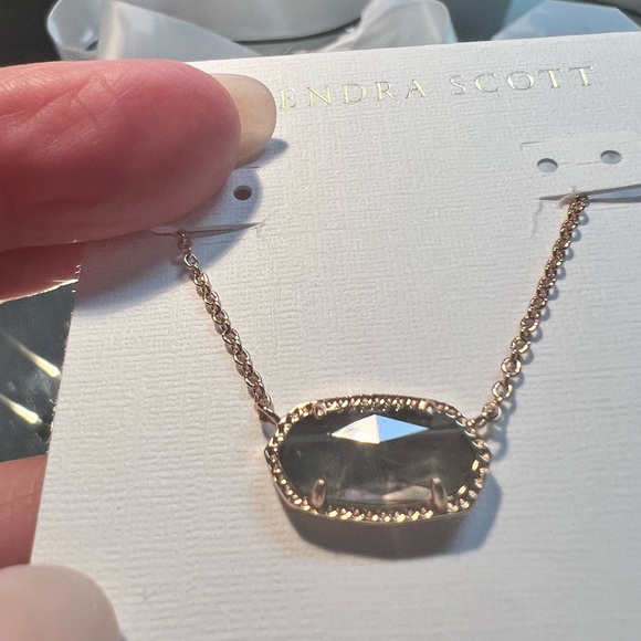 NWT Kendra Scott Retired Elisa Necklace Crystal Gray Illusion & Rose Gold RARE! - Picture 9 of 12